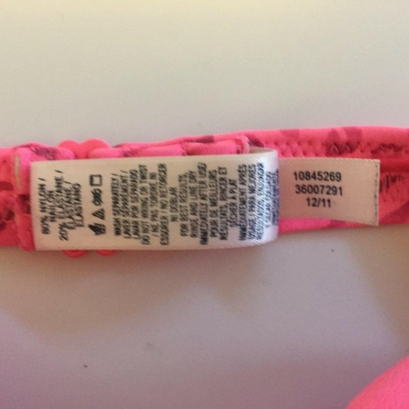 Pink Victoria Secret Swim Halter Top Size L Animal Print Bikini Padded Cups - Picture 10 of 10